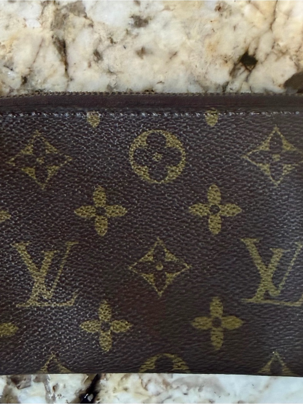 Louis Vuitton Monogram Brown and Tan Zip Pouch Wallet - Picture 5 of 7